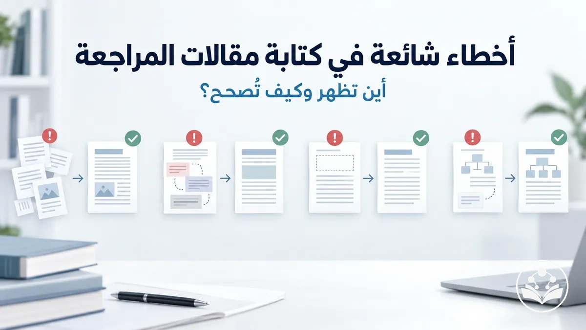مشكلات شائعة في كتابة مقالات المراجعة والمراحل التي تظهر فيها