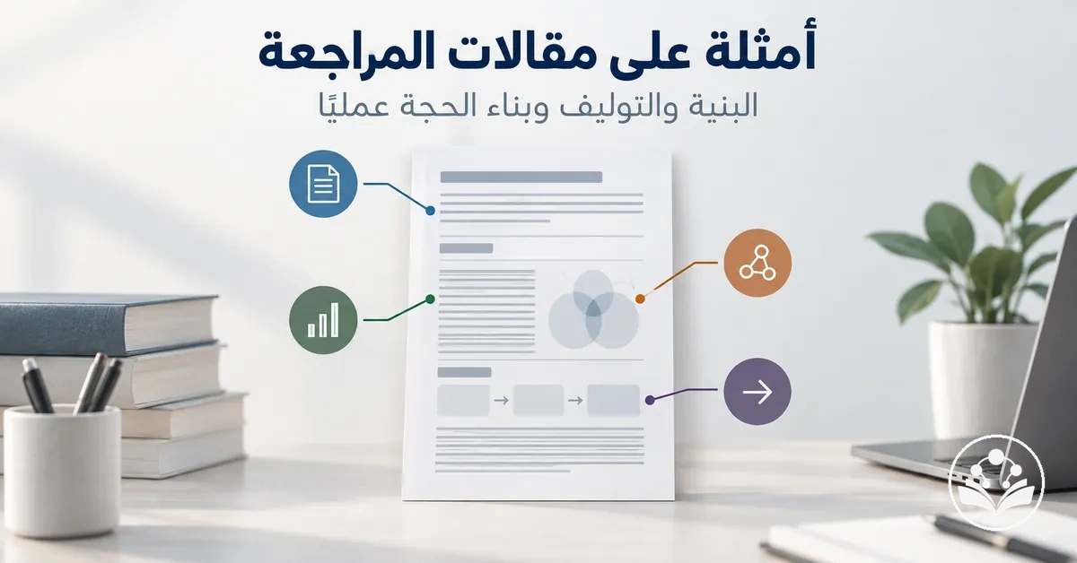 مثال مشروح لمقالة مراجعة يوضح البنية والتوليف وبناء الحجة