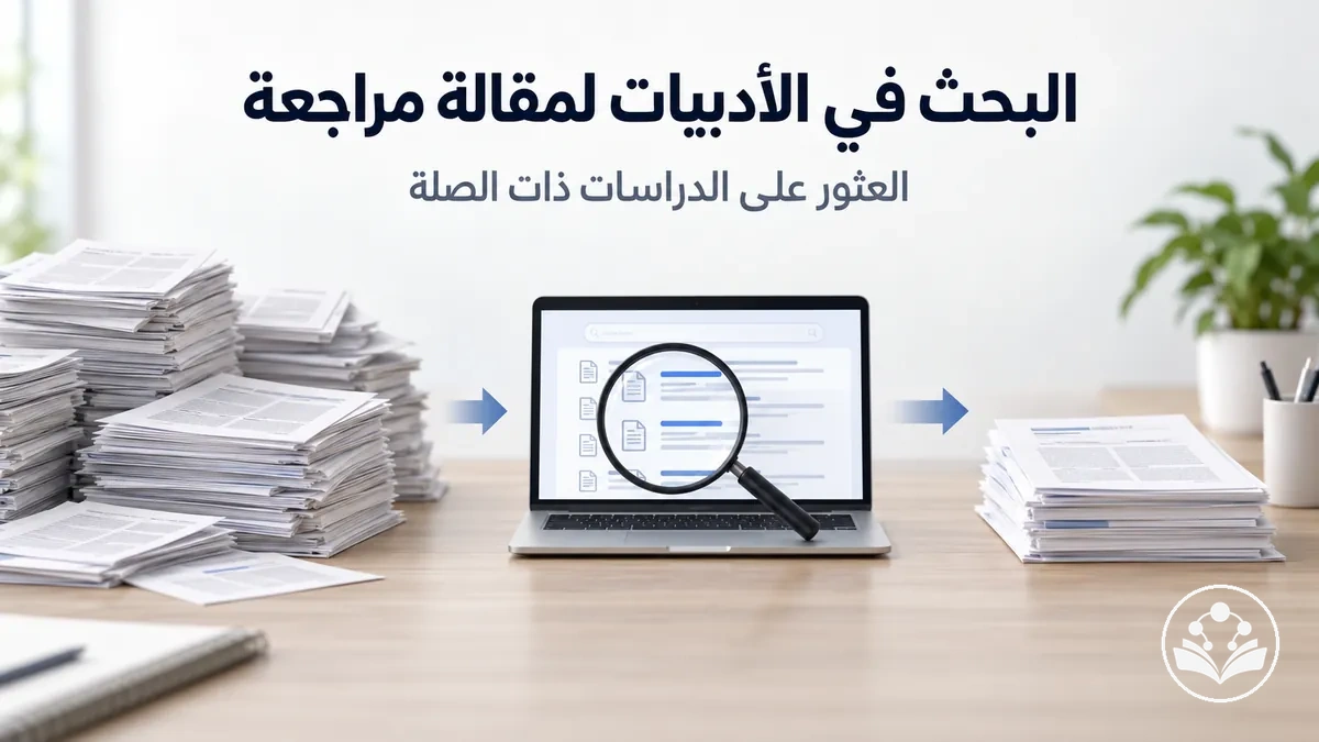 عملية البحث في الأدبيات للعثور على الدراسات ذات الصلة بمقالة مراجعة