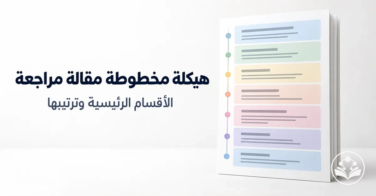 بنية مخطوطة مقالة مراجعة توضح أقسامها الرئيسية وترتيبها