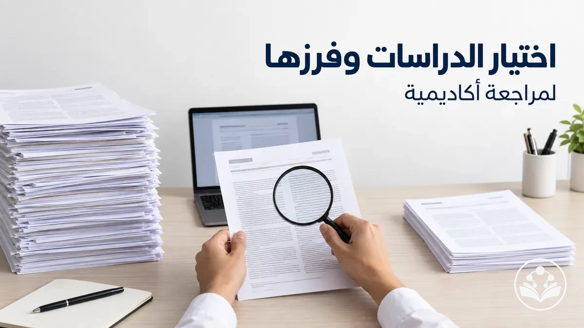 عملية اختيار الدراسات وفرزها لمراجعة أكاديمية