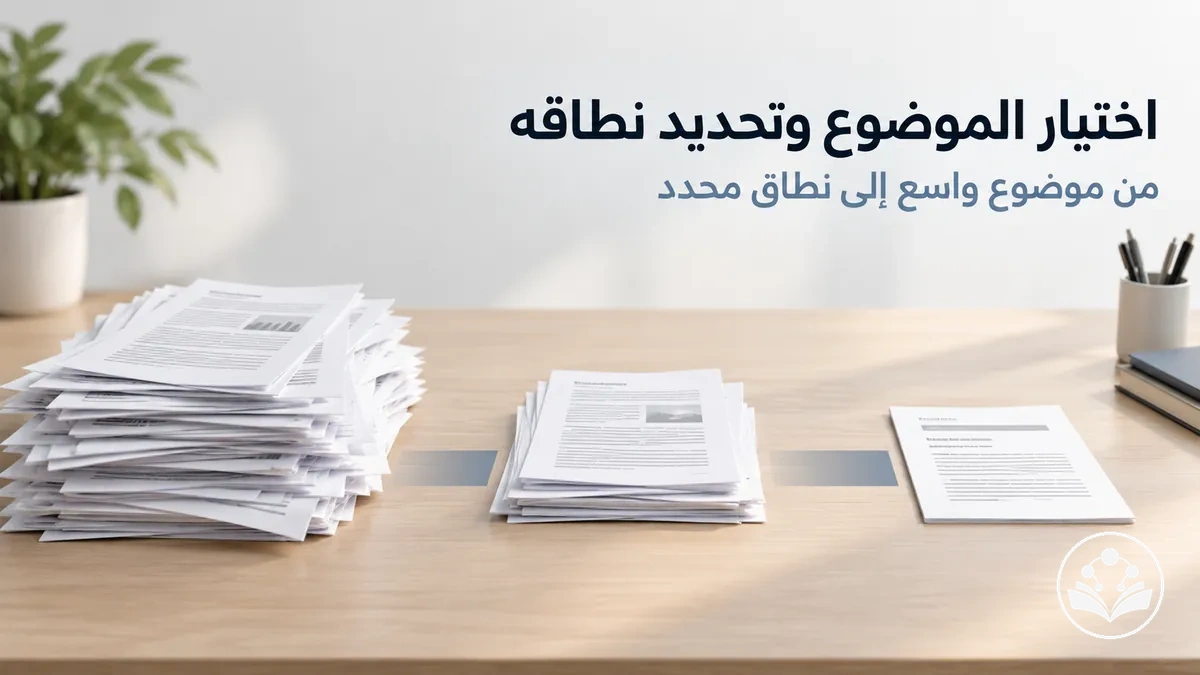 خطوات اختيار موضوع مقالة مراجعة وتضييقه وتحديد نطاقه