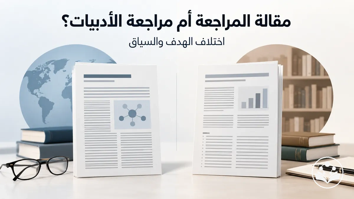 مقارنة بين أهداف مقالة المراجعة ومراجعة الأدبيات وسياقات استخدامهما