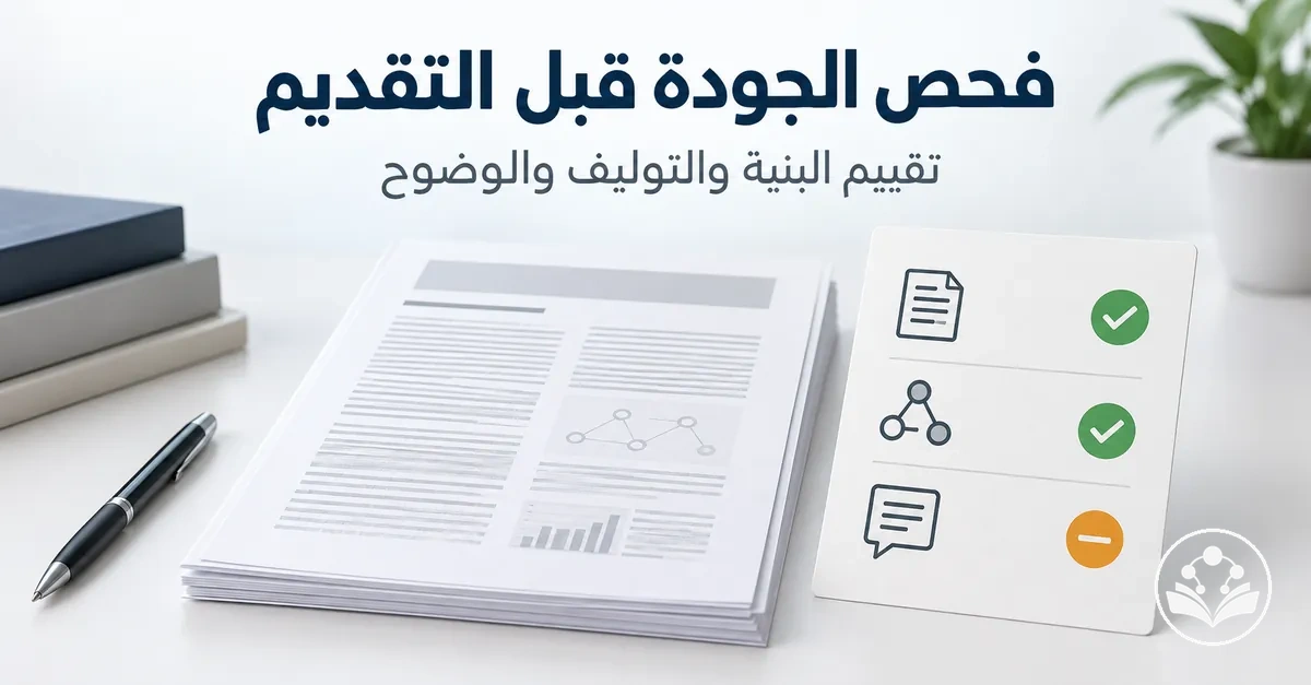 قائمة فحص جودة مقالة المراجعة قبل التقديم لتقييم البنية والتوليف والوضوح