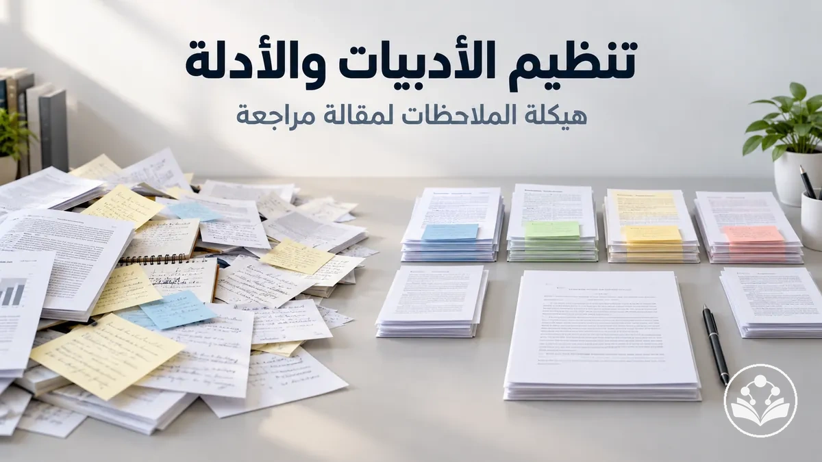 تنظيم ملاحظات الأدبيات والأدلة لإعداد مقالة مراجعة
