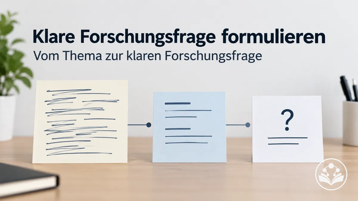 Schritte vom Thema des Übersichtsartikels zu einer klaren Forschungsfrage