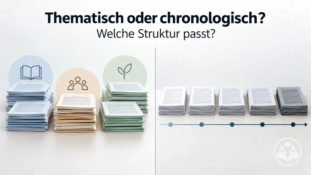 Vergleich thematischer und chronologischer Ansätze zur Gliederung der Literatur einer Übersichtsarbeit