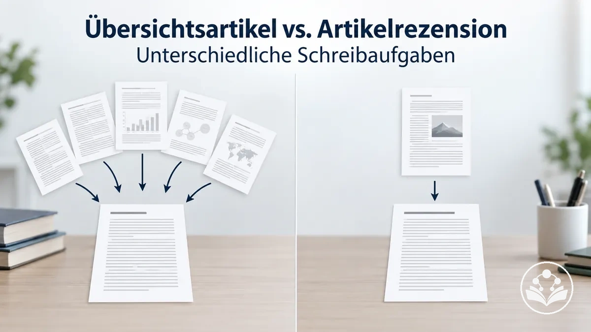 Vergleich zwischen dem Schreiben eines Übersichtsartikels und dem Verfassen einer Artikelrezension