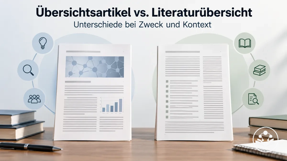 Vergleich der Zwecke und Kontexte von Übersichtsartikel und Literaturübersicht