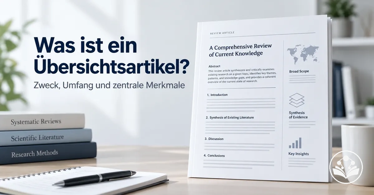 Zweck, Umfang und zentrale wissenschaftliche Merkmale eines Übersichtsartikels