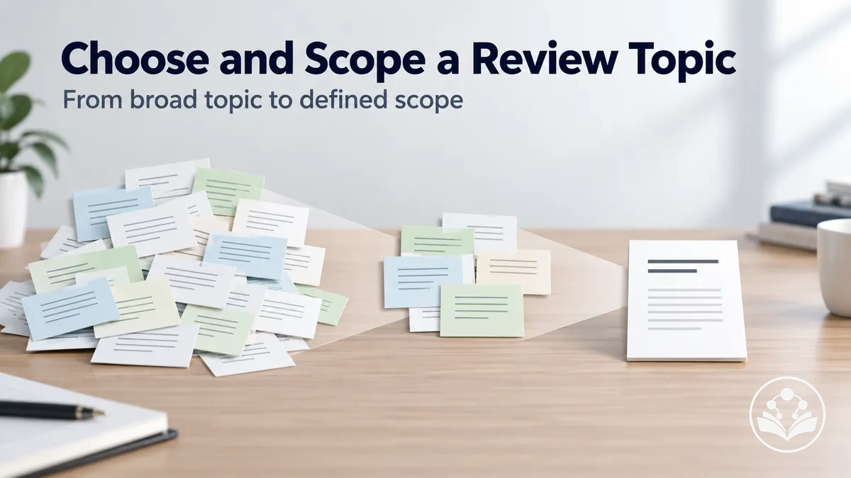Process for choosing, narrowing, and defining the scope of a review article topic