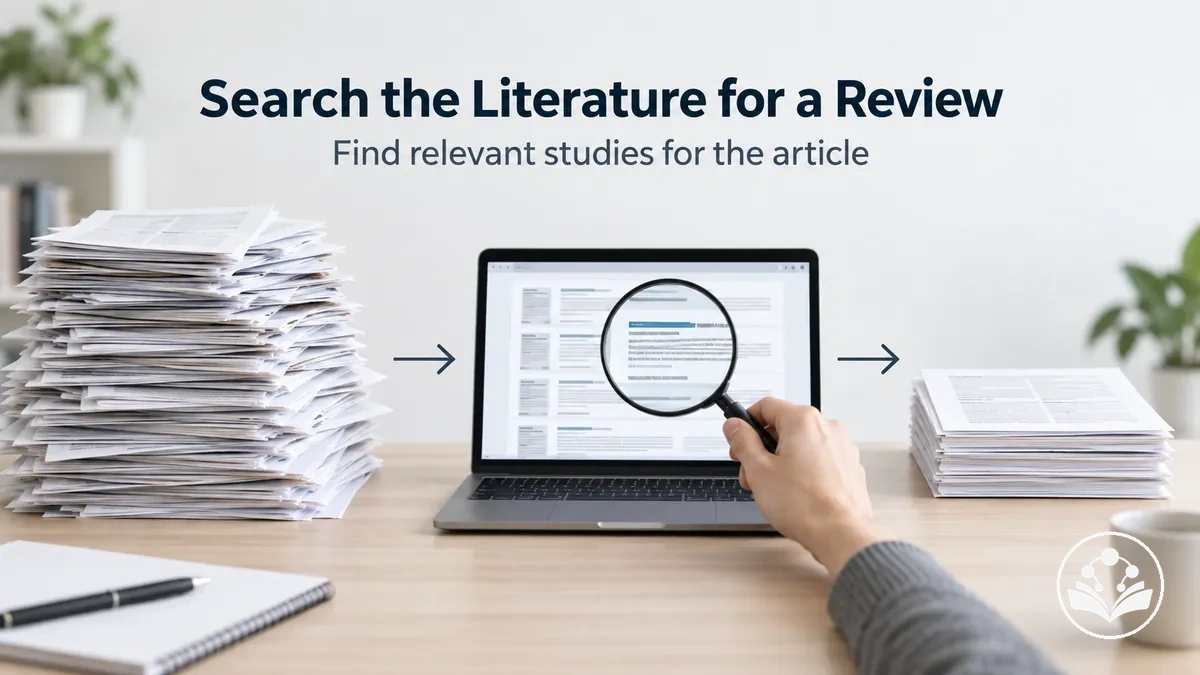 Literature search process for finding relevant studies for a review article