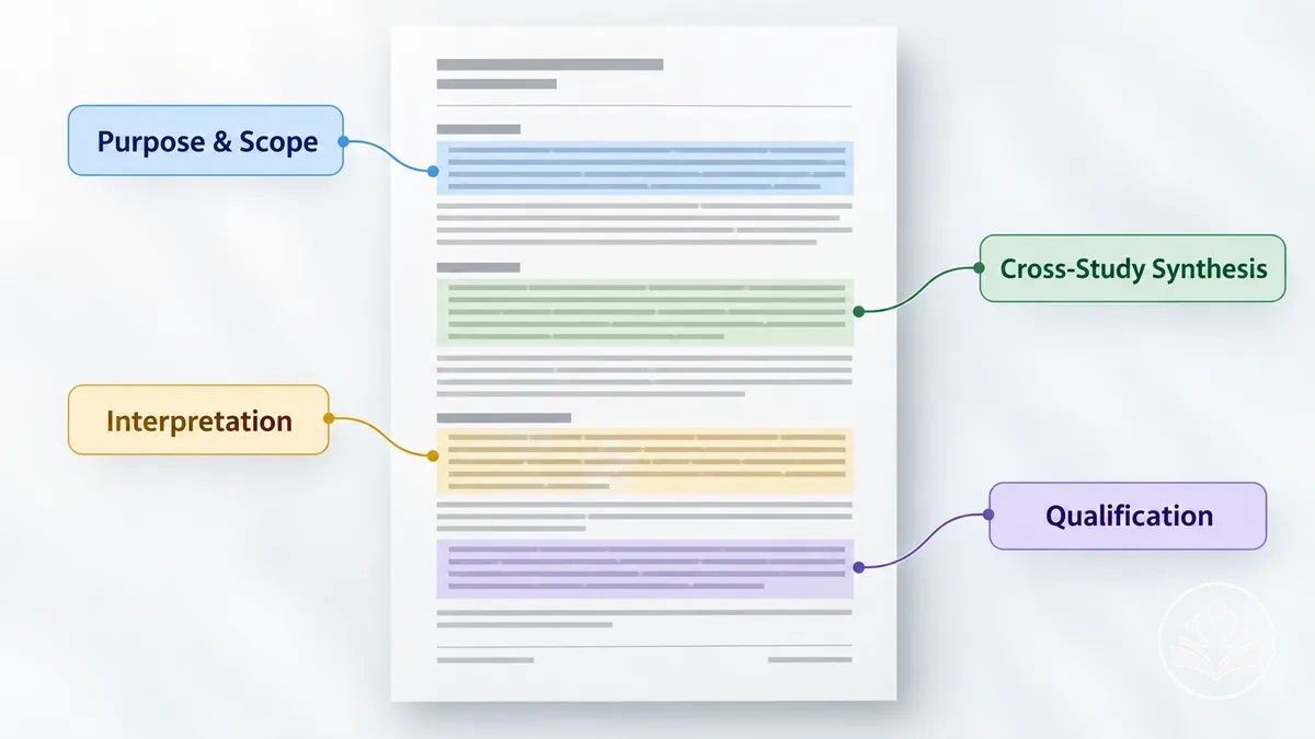 Good review article example annotated for purpose, synthesis, interpretation, and argument