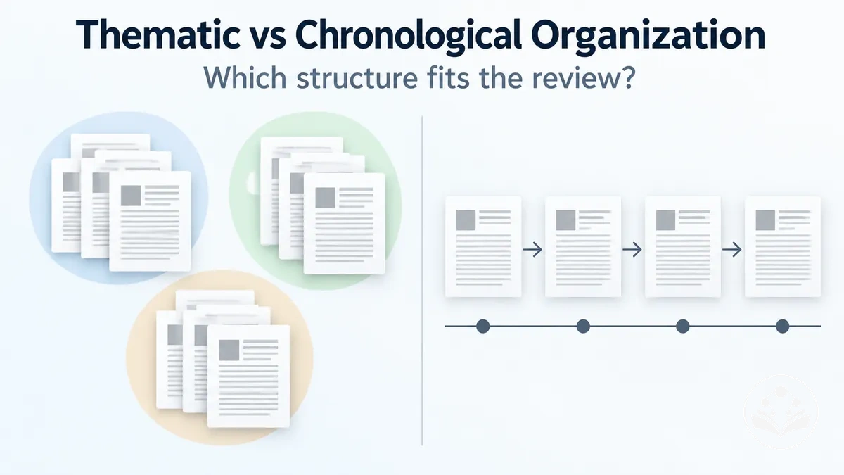 Comparison of thematic and chronological ways to organise literature in a review