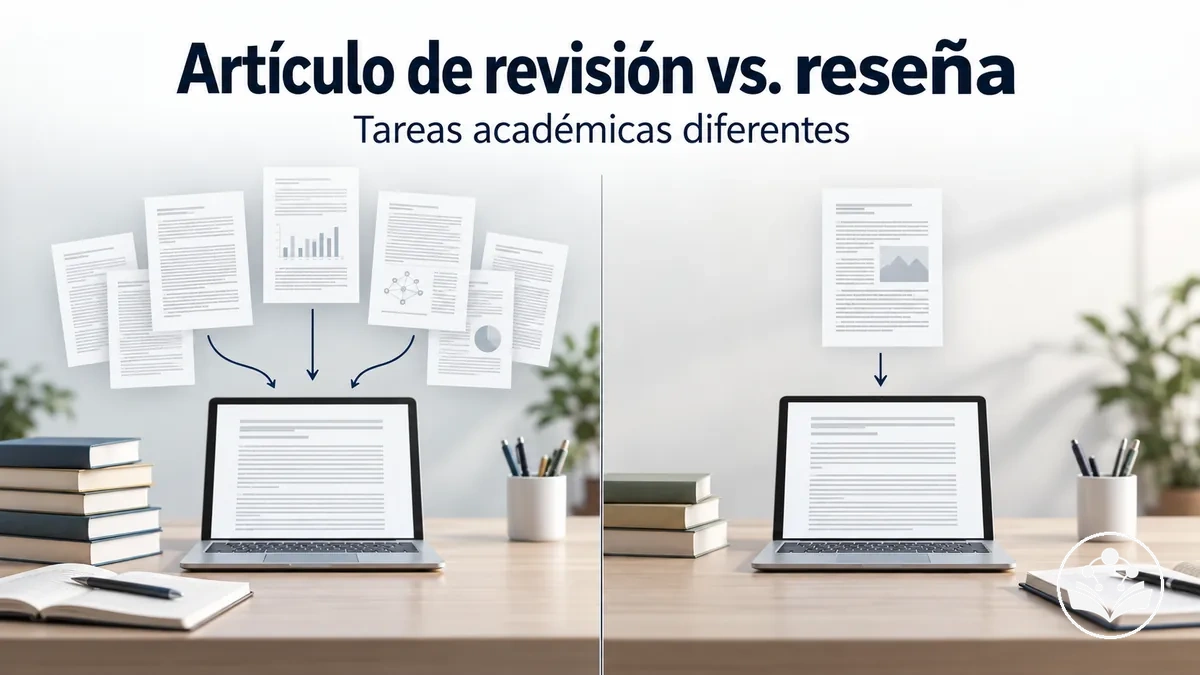 Comparación entre la redacción de un artículo de revisión y la elaboración de una reseña de artículo