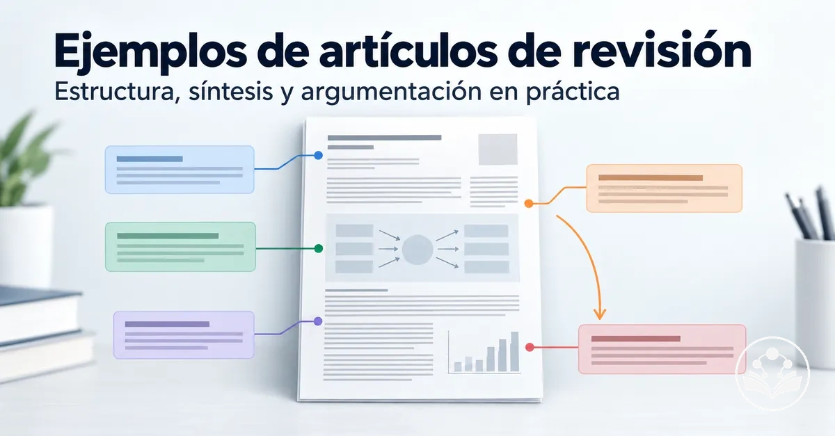 Ejemplo anotado de un artículo de revisión que muestra la estructura, la síntesis y la construcción de la argumentación
