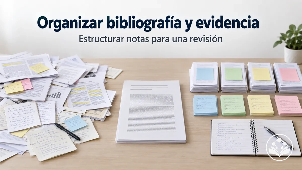 Organización de notas bibliográficas y evidencia para redactar un artículo de revisión