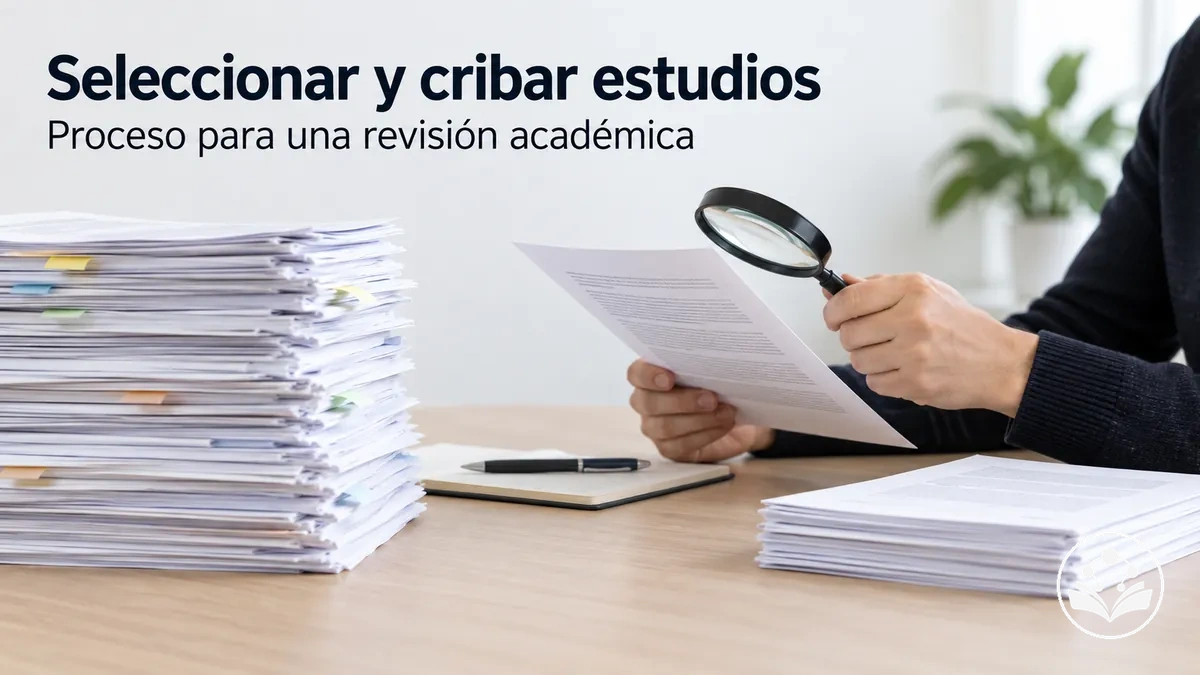 Proceso de selección y cribado de estudios para una revisión académica