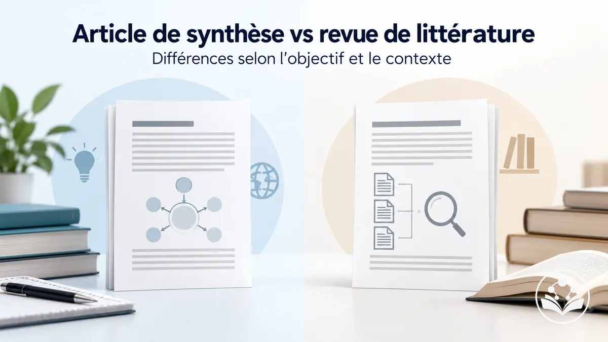 Comparaison des objectifs et des contextes d’un article de synthèse et d’une revue de littérature