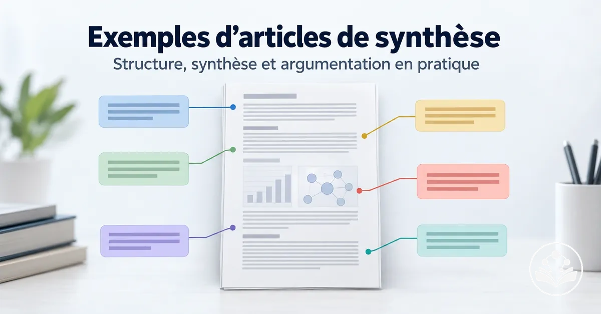 Exemple annoté d’un article de synthèse montrant la structure, la synthèse et la construction de l’argumentation