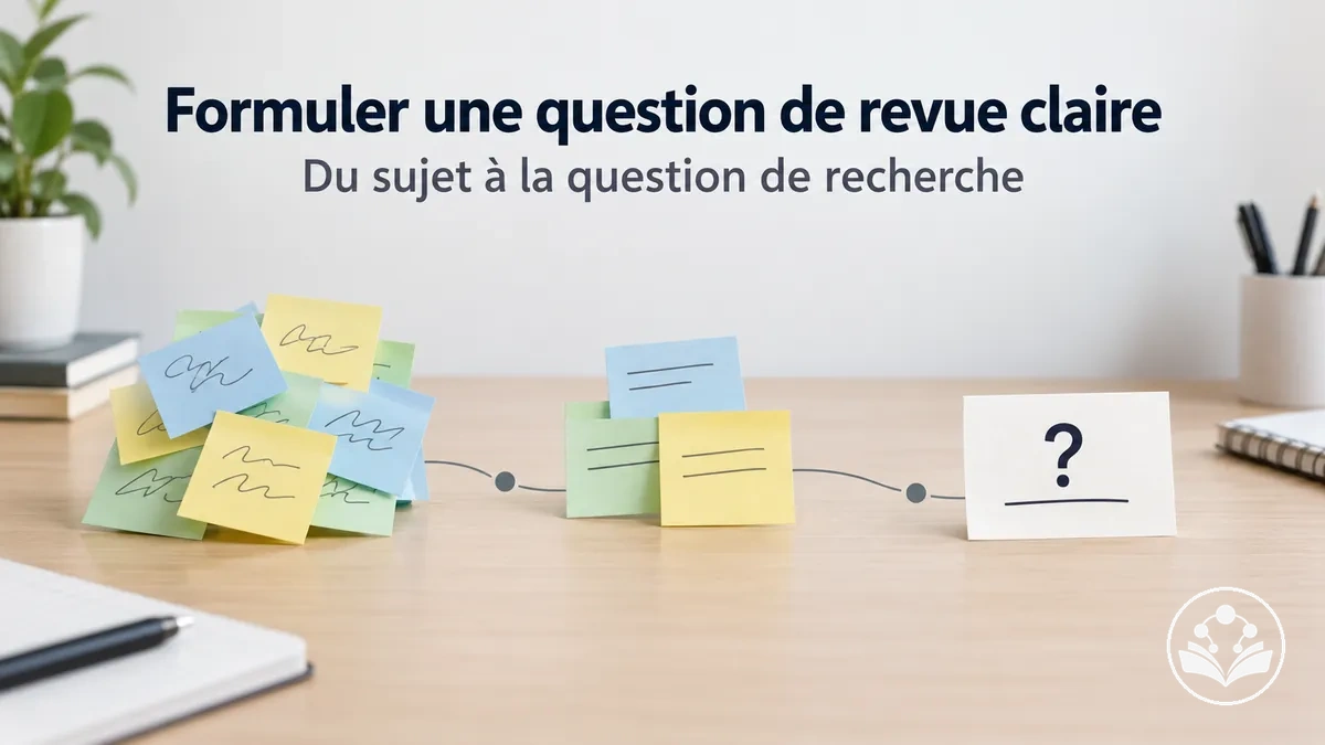 Étapes pour transformer un sujet de revue en une question de recherche claire