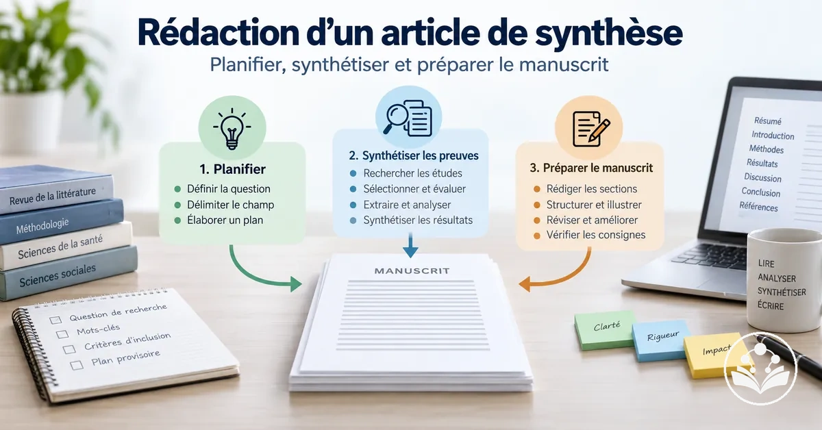 Processus de rédaction d’un article de synthèse, de la planification à la synthèse et à la préparation du manuscrit