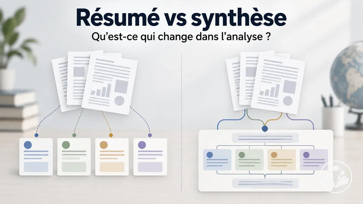 Comparaison entre le résumé des sources et la synthèse des données probantes dans un article de synthèse
