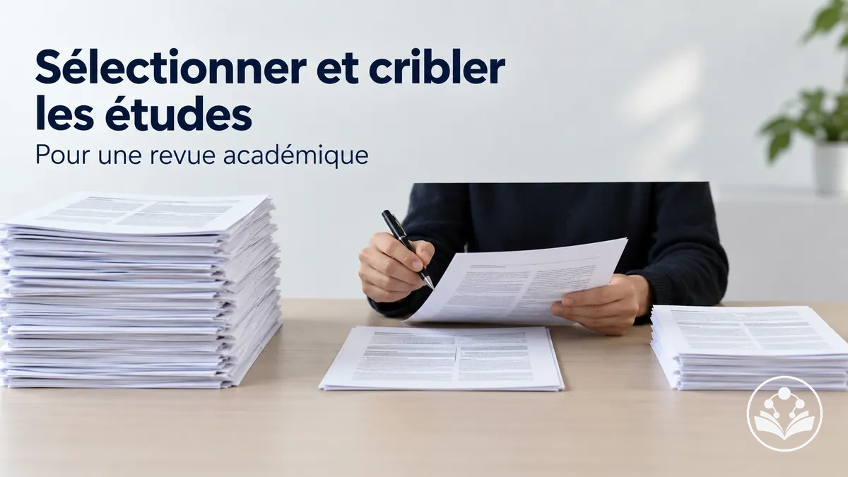 Processus de sélection et de criblage des études pour une revue académique