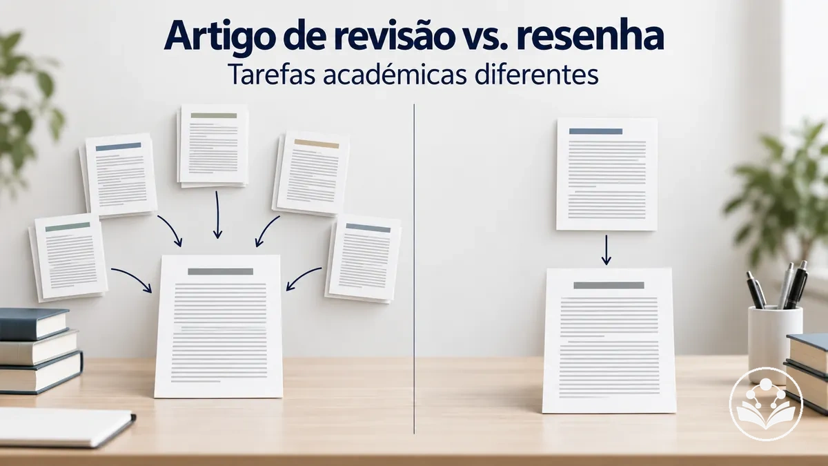 Comparação entre a redação de um artigo de revisão e a elaboração de uma resenha de artigo