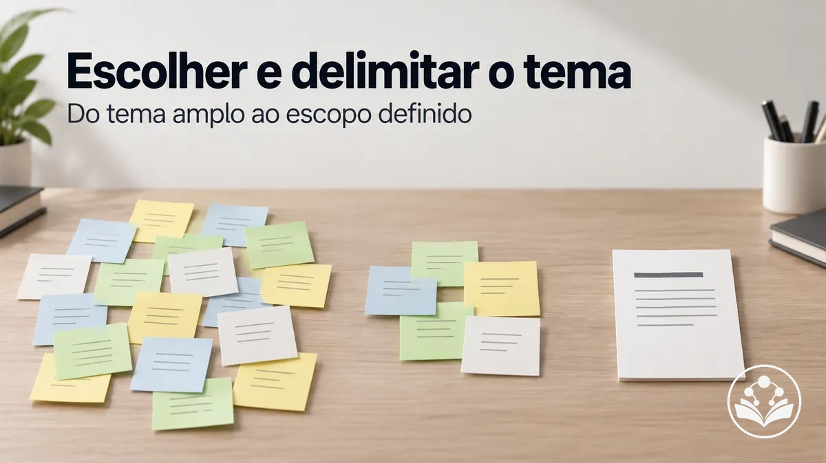 Processo para escolher, delimitar e definir o escopo do tema de um artigo de revisão
