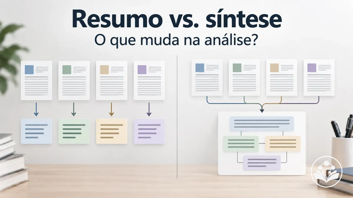 Comparação entre o resumo de fontes e a síntese de evidências em um artigo de revisão