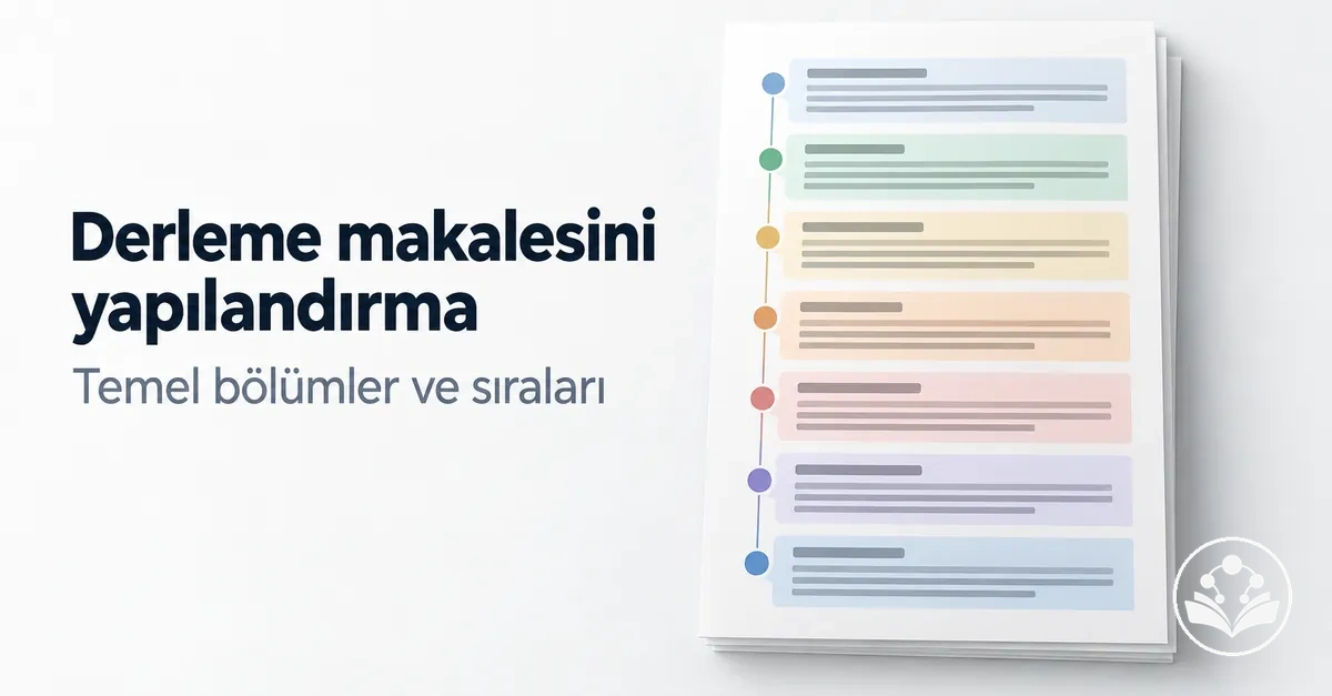 Derleme makalesinin temel bölümlerini ve sıralarını gösteren yapı