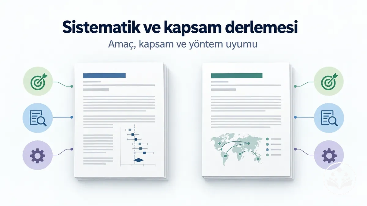 Sistematik derleme ile kapsam derlemesinin amaç, kapsam ve yöntem açısından karşılaştırması