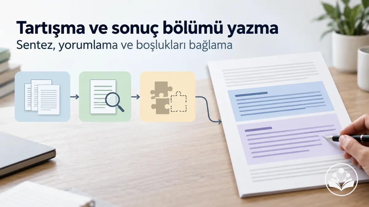 Sentez, yorumlama ve araştırma boşluklarını ilişkilendiren tartışma ve sonuç bölümleri